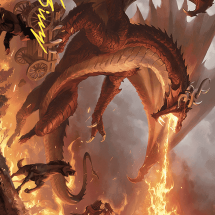 Realm-Scorcher Hellkite Art Card (Gold-Stamped Signature) [Wilds of Eldraine Art Series]