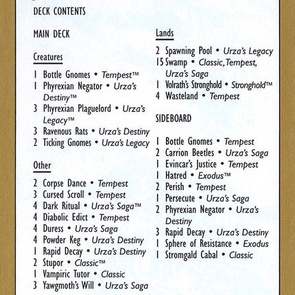 Jakub Slemr Decklist [World Championship Decks 1999]