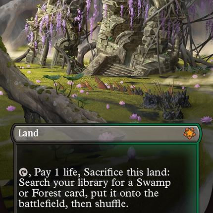 Verdant Catacombs (Borderless) (Dragonscale Foil) [Tarkir: Dragonstorm Special Guests]