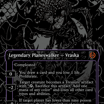Vraska, Betrayal's Sting (Oil Slick Raised Foil) [Phyrexia: All Will Be One]