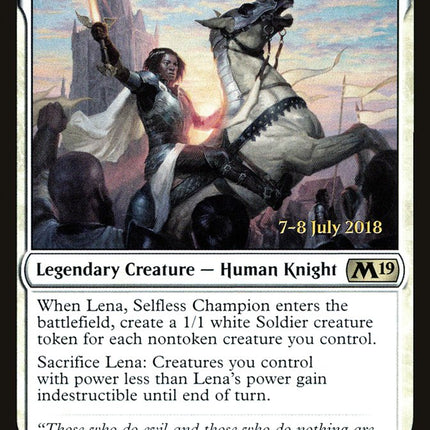 Lena, Selfless Champion [Core Set 2019 Prerelease Promos]