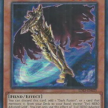 Evil HERO Adusted Gold (Blue) [LDS3-EN025] Ultra Rare
