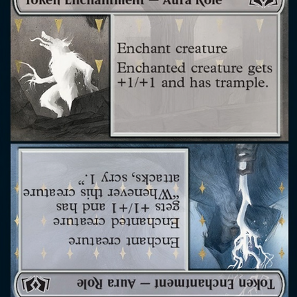 Monster Role / Sorcerer Role // Royal Role / Young Hero Role Double-Sided Token [Wilds of Eldraine Tokens]