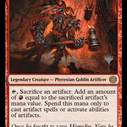 Slobad, Iron Goblin (Promo Pack) [Phyrexia: All Will Be One Promos]