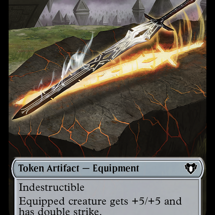 Saproling // Stoneforged Blade Double-Sided Token [Commander Masters Tokens]