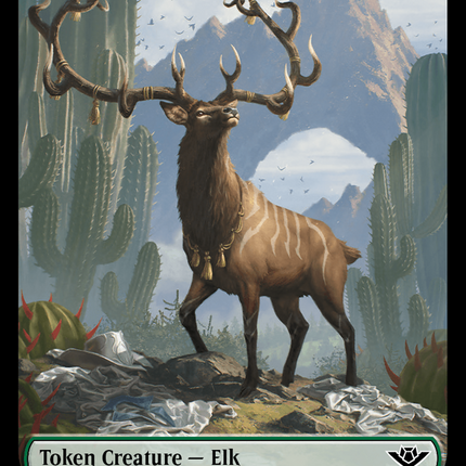 Mercenary // Elk Double-Sided Token [Outlaws of Thunder Junction Tokens]