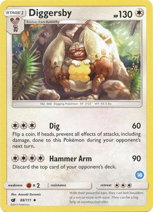 Diggersby (88/111) (Deck Exclusive #18) [Sun & Moon: Trainer Kit - Alolan Ninetales]