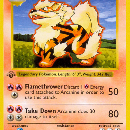 Arcanine (23/102) (Shadowless) [Base Set 1st Edition]