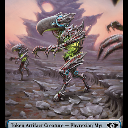 Phyrexian Myr // Wrenn and Realmbreaker Emblem Double-Sided Token [March of the Machine Tokens]