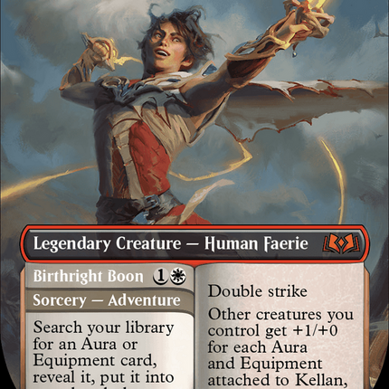 Kellan, the Fae-Blooded // Birthright Boon (Borderless Alternate Art) [Wilds of Eldraine]