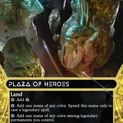 Plaza of Heroes (0123) (Borderless) (Galaxy Foil) [Edge of Eternities: Stellar Sights]