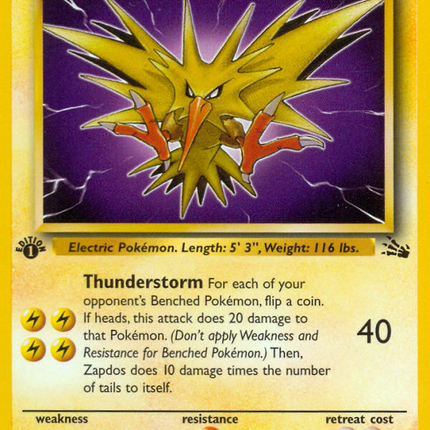 Zapdos (30/62) [Fossil 1st Edition]