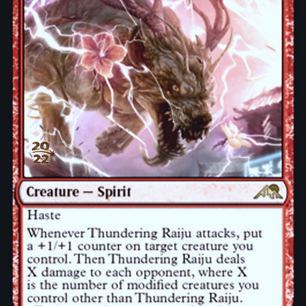 Thundering Raiju [Kamigawa: Neon Dynasty Prerelease Promos]