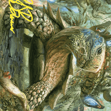 Blossoming Tortoise Art Card (Gold-Stamped Signature) [Wilds of Eldraine Art Series]