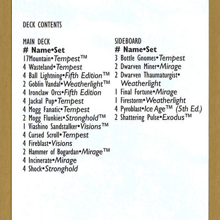 Ben Rubin Decklist [World Championship Decks 1998]