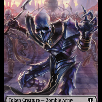 Human Warrior // Zombie Army Double-Sided Token [Commander Masters Tokens]
