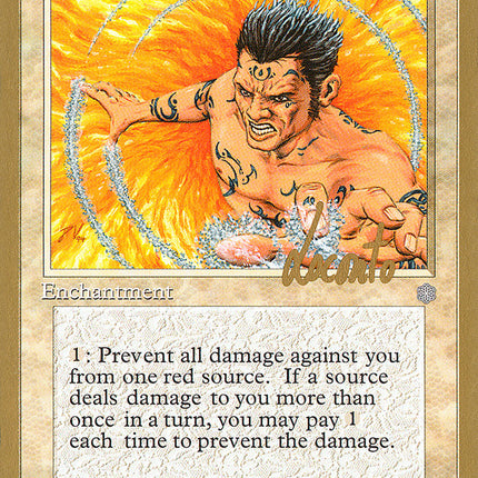 Circle of Protection: Red (Michael Loconto) (SB) (ICE) [Pro Tour Collector Set]
