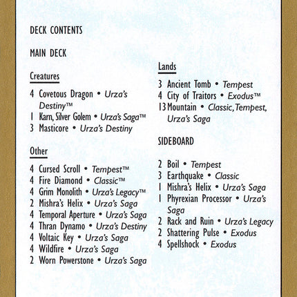 Kai Budde Decklist [World Championship Decks 1999]