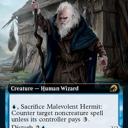Malevolent Hermit // Benevolent Geist (Extended Art) [Innistrad: Midnight Hunt]