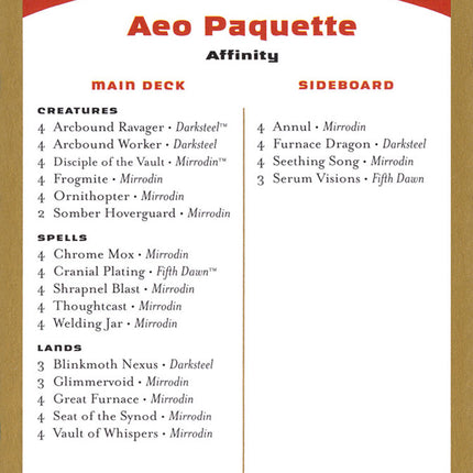 Aeo Paquette Decklist [World Championship Decks 2004]