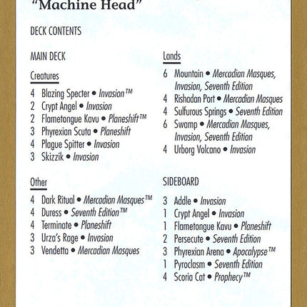 Tom van de Logt Decklist [World Championship Decks 2001]