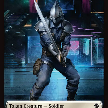 Soldier // Rebel Double-Sided Token (Surge Foil) [FINAL FANTASY Commander Tokens]