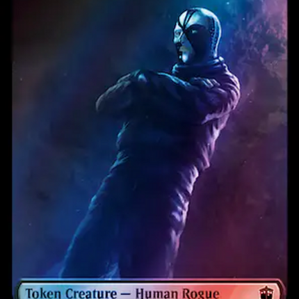 Human Rogue // Dinosaur Double-Sided Token (Surge Foil) [Doctor Who Tokens]