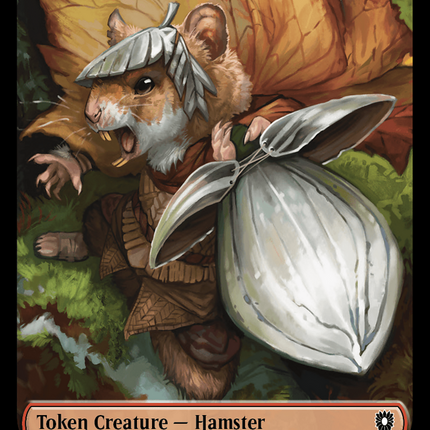 Hamster // Saproling Double-Sided Token [Bloomburrow Commander Tokens]