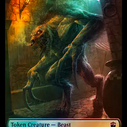 Warrior // Beast (0049) Double-Sided Token (Surge Foil) [Doctor Who Tokens]