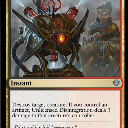 Unlicensed Disintegration [Starter Commander Decks]