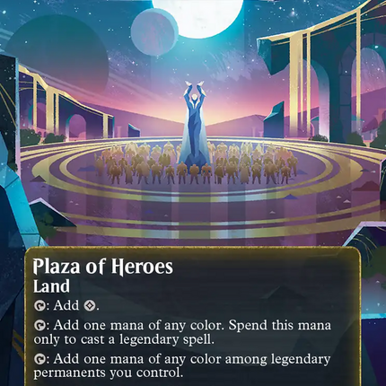 Plaza of Heroes (0168) (Borderless) (Galaxy Foil) [Edge of Eternities: Stellar Sights]