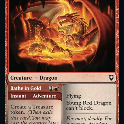 Young Red Dragon // Bathe in Gold [Commander Legends: Battle for Baldur's Gate]