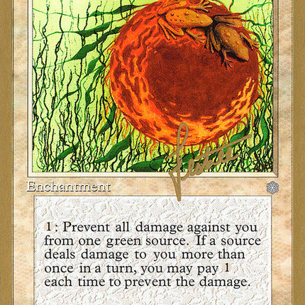 Circle of Protection: Green (Bertrand Lestree) (SB) (ICE) [Pro Tour Collector Set]