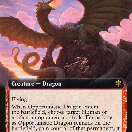 Opportunistic Dragon (Extended Art) [Throne of Eldraine]