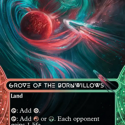 Grove of the Burnwillows (0107) (Borderless) (Galaxy Foil) [Edge of Eternities: Stellar Sights]