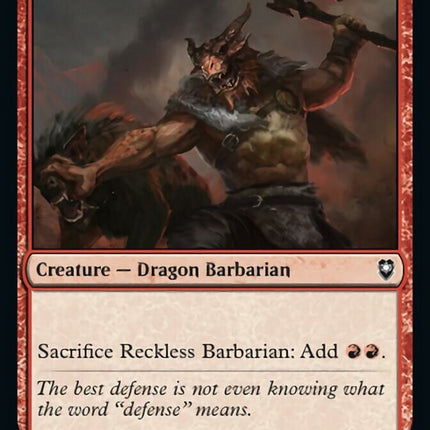 Reckless Barbarian [Commander Legends: Battle for Baldur's Gate]