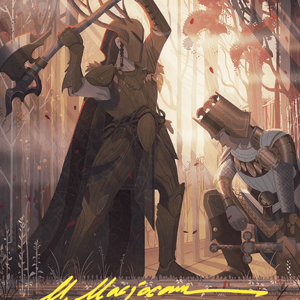 Karmic Justice Art Card (Gold-Stamped Signature) [Wilds of Eldraine Art Series]