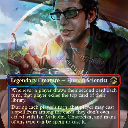 Ian Malcolm, Chaotician (Emblem) (Borderless) [Jurassic World Collection Tokens]