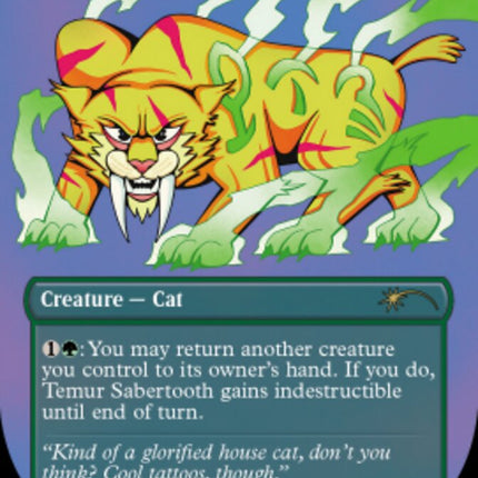 Temur Sabertooth (Borderless) (Foil Etched) [Secret Lair Drop Series]