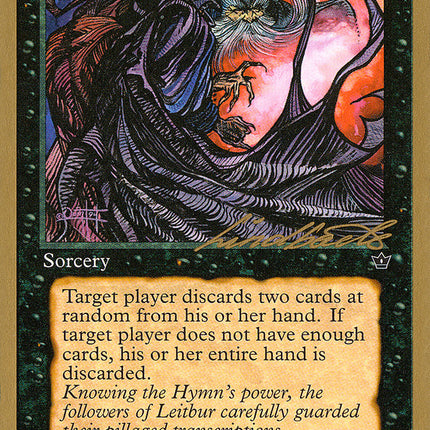 Hymn to Tourach (Cloak) (Leon Lindback) [Pro Tour Collector Set]