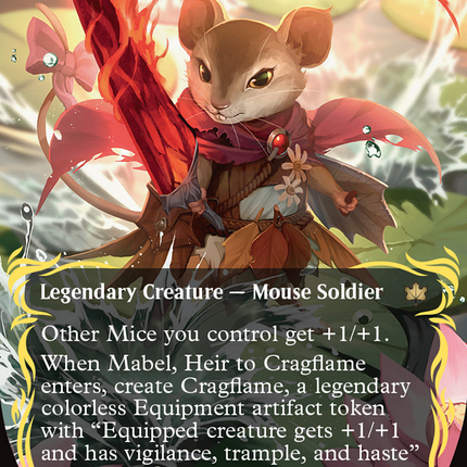 Mabel, Heir to Cragflame (Borderless) (Raised Foil) [Bloomburrow]