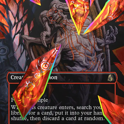 Curse-Marred Demon (Borderless) (Facet Foil) [Reality Fracture]