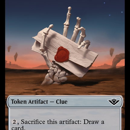 Eldrazi // Clue Double-Sided Token [Outlaws of Thunder Junction Commander Tokens]