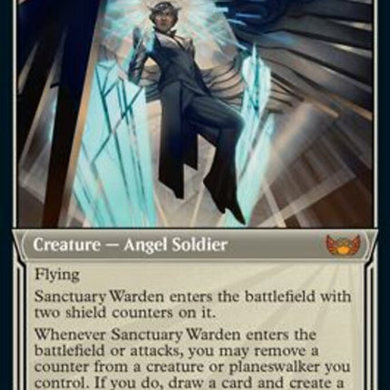 Sanctuary Warden (Showcase Art Deco Foil Etched) [Streets of New Capenna]
