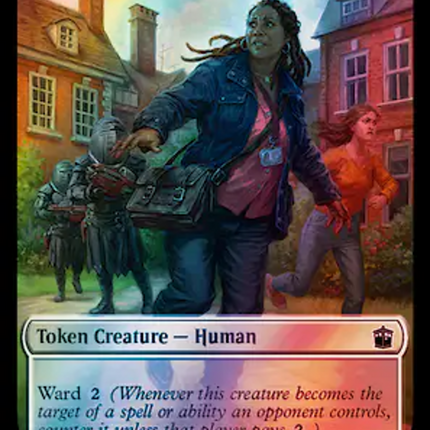 Human (0038) // Clue (0055) Double-Sided Token (Surge Foil) [Doctor Who Tokens]