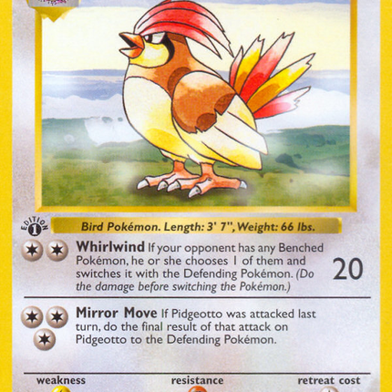 Pidgeotto (22/102) (Shadowless) [Base Set 1st Edition]