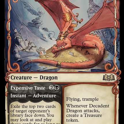 Decadent Dragon // Expensive Taste (Showcase) [Wilds of Eldraine]