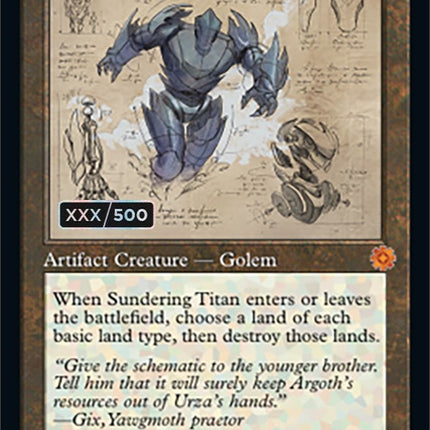 Sundering Titan (Retro Schematic) (Serialized) [The Brothers' War Retro Artifacts]