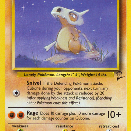Cubone (70/130) [Base Set 2]