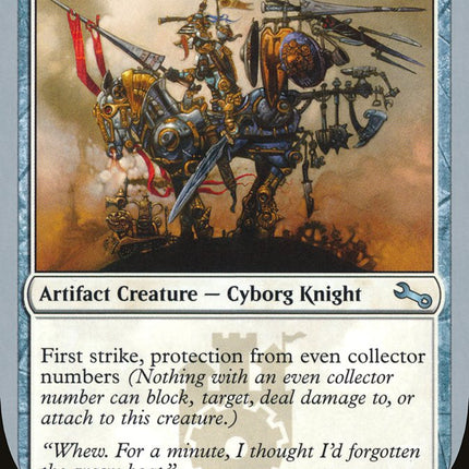 Knight of the Kitchen Sink ("protection from even collector numbers") [Unstable]